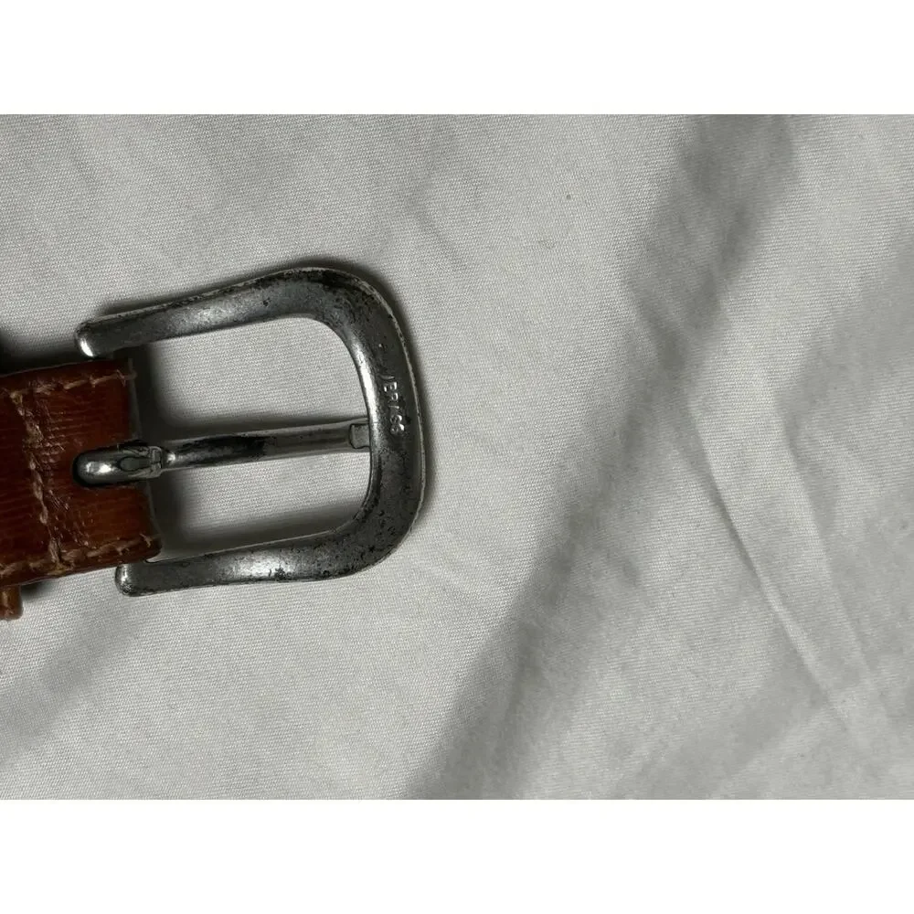 Canterbury Argyle Ribbon Club Belt Mens Size 40 Red Preppy Ivy Leather Tab